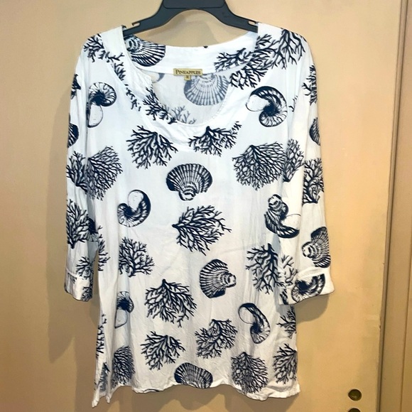 PineApples tunic styled ocean vibe top size medium - Picture 1 of 8